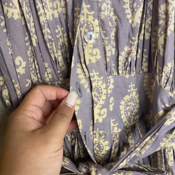 Charina Sarte Spade Mini Dress / Cream, Brown, Gray / Size Small *flaws* - Picture 3 of 9